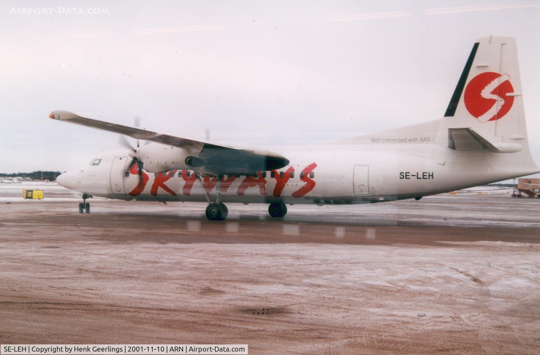 SE-LEH, 1987 Fokker 50 C/N 20108, Skyways