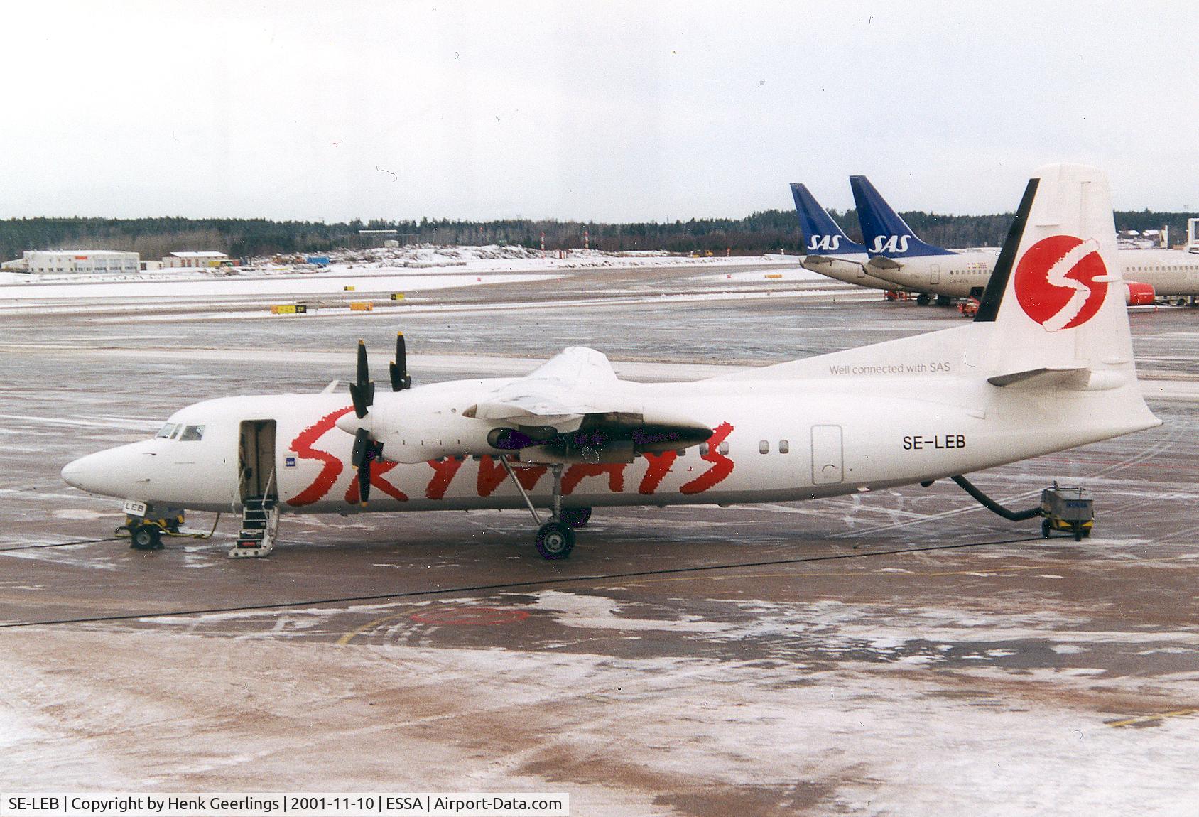 SE-LEB, 1988 Fokker 50 C/N 20120, Skyways