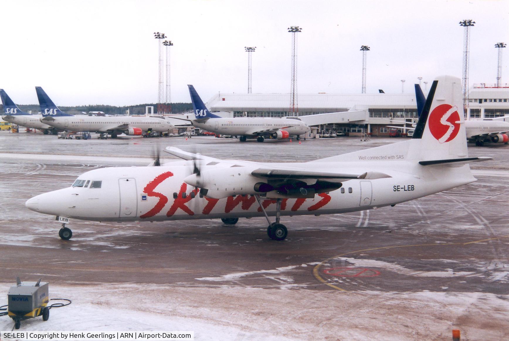 SE-LEB, 1988 Fokker 50 C/N 20120, Skyways
