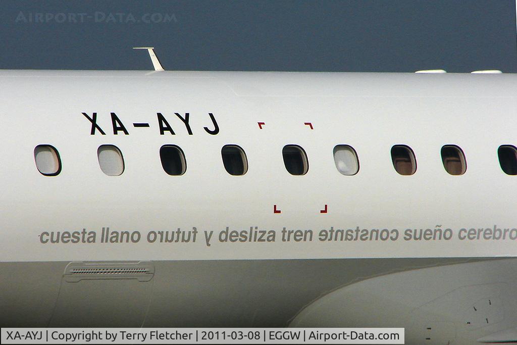 XA-AYJ, 2010 Embraer ERJ-190-100ECJ Lineage 1000 C/N 19000243, Titles on fuselage of 2010 Embraer ERJ-190-100ECJ, c/n: 19000243