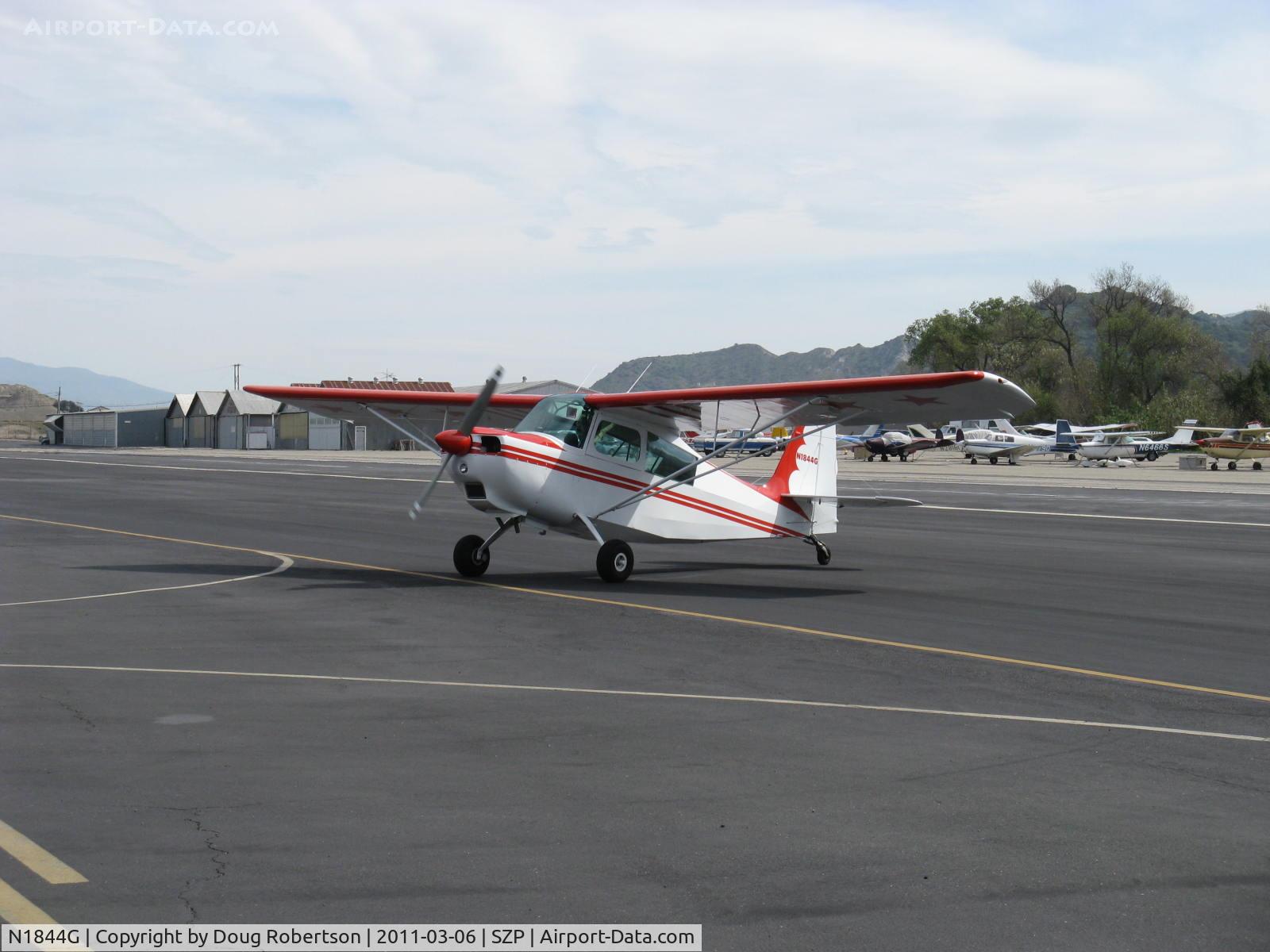 N1844G, 1968 Champion 7KCAB C/N 84, 1968 Champion 7KCAB CITABRIA, Lycoming O-320-B1E 150 Hp, taxi off the active