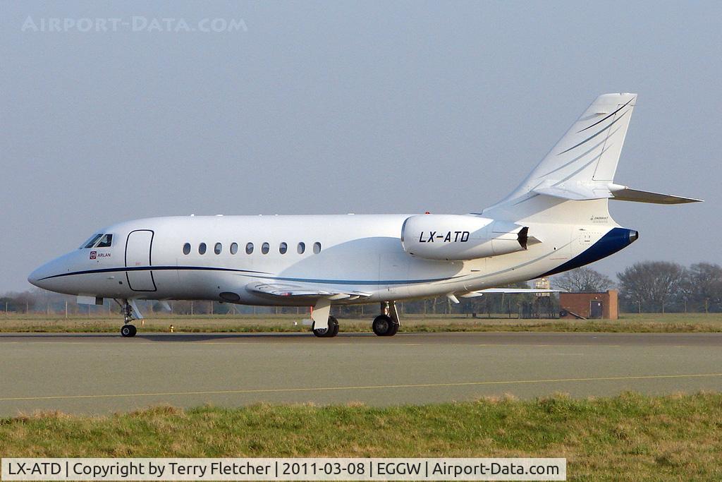 LX-ATD, 2008 Dassault Falcon 2000DX C/N 603, Dassault Falcon DA2000DX c/n 603 at Luton