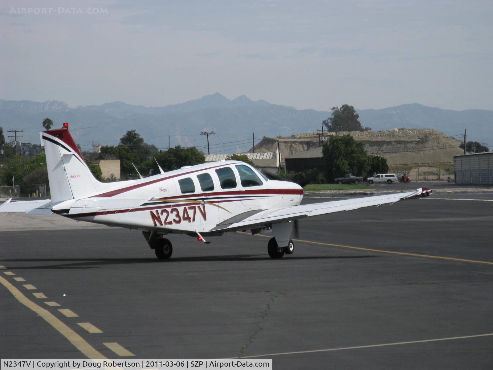 N2347V, 1998 Raytheon Aircraft Company A36 Bonanza C/N E-3147, 1998 Raytheon Beech A36 BONANZA, Continental IO-550-B 300 Hp, three-blade CS prop, holding short Rwy 22