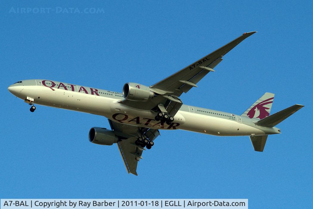 A7-BAL, 2010 Boeing 777-3DZ/ER C/N 38244, Boeing 777-3DZER [38244] (Qatar Airways) Home~G 18/01/2011.