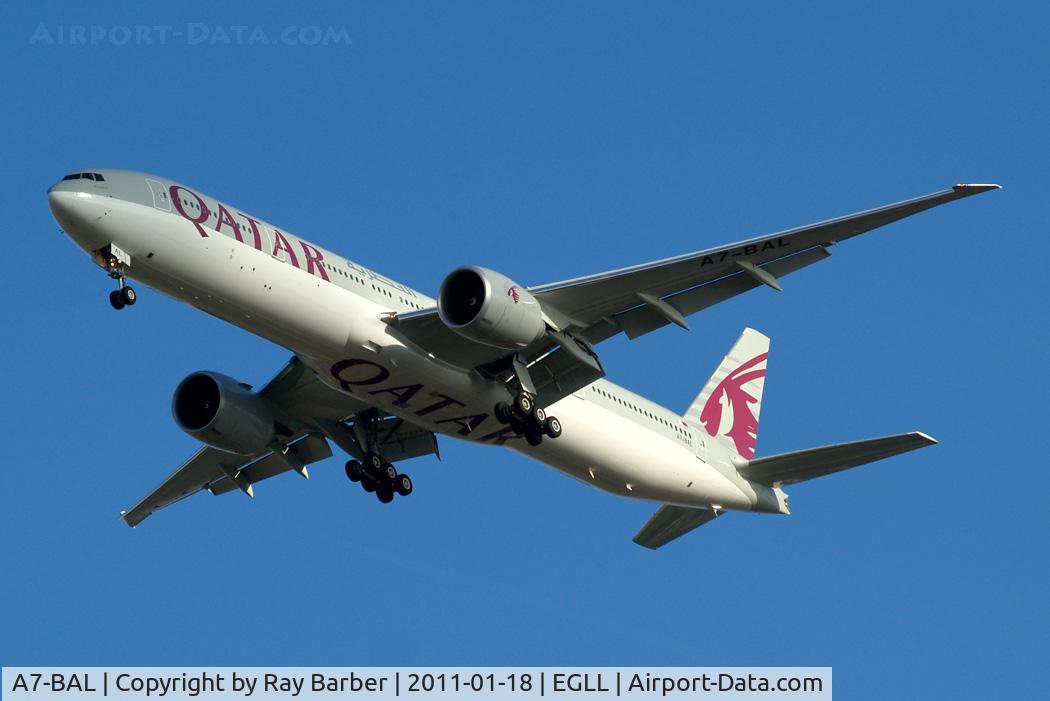 A7-BAL, 2010 Boeing 777-3DZ/ER C/N 38244, Boeing 777-3DZER [38244] (Qatar Airways) Home~G 18/01/2011.