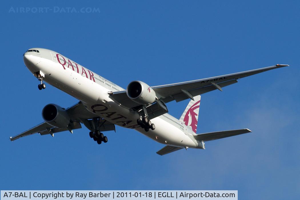 A7-BAL, 2010 Boeing 777-3DZ/ER C/N 38244, Boeing 777-3DZER [38244] (Qatar Airways) Home~G 18/01/2011.