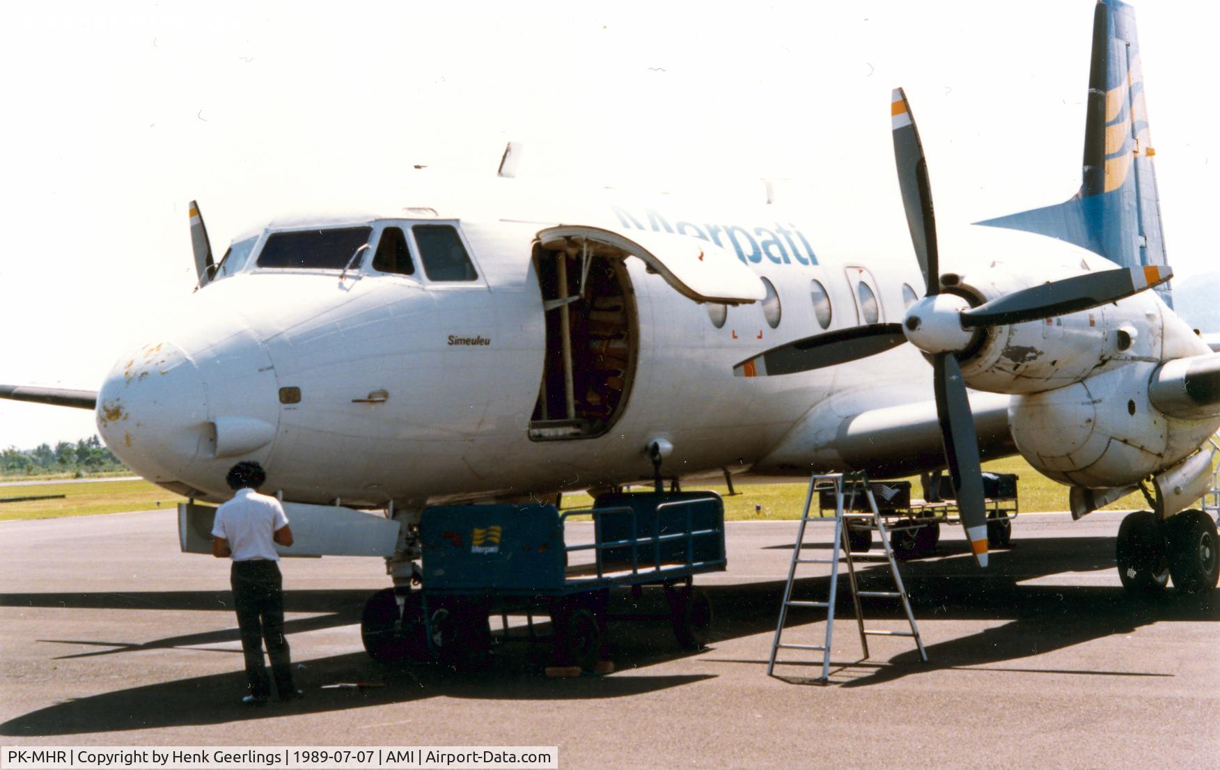 PK-MHR, 1971 Hawker Siddeley 748 Srs 2A C/N 1696, Merpati; Arrival from Den Pasar