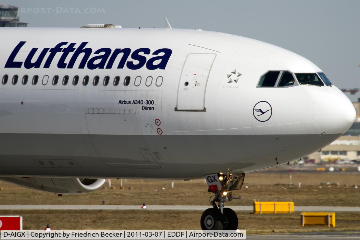 D-AIGX, 2000 Airbus A340-313X C/N 354, departure via RW18W