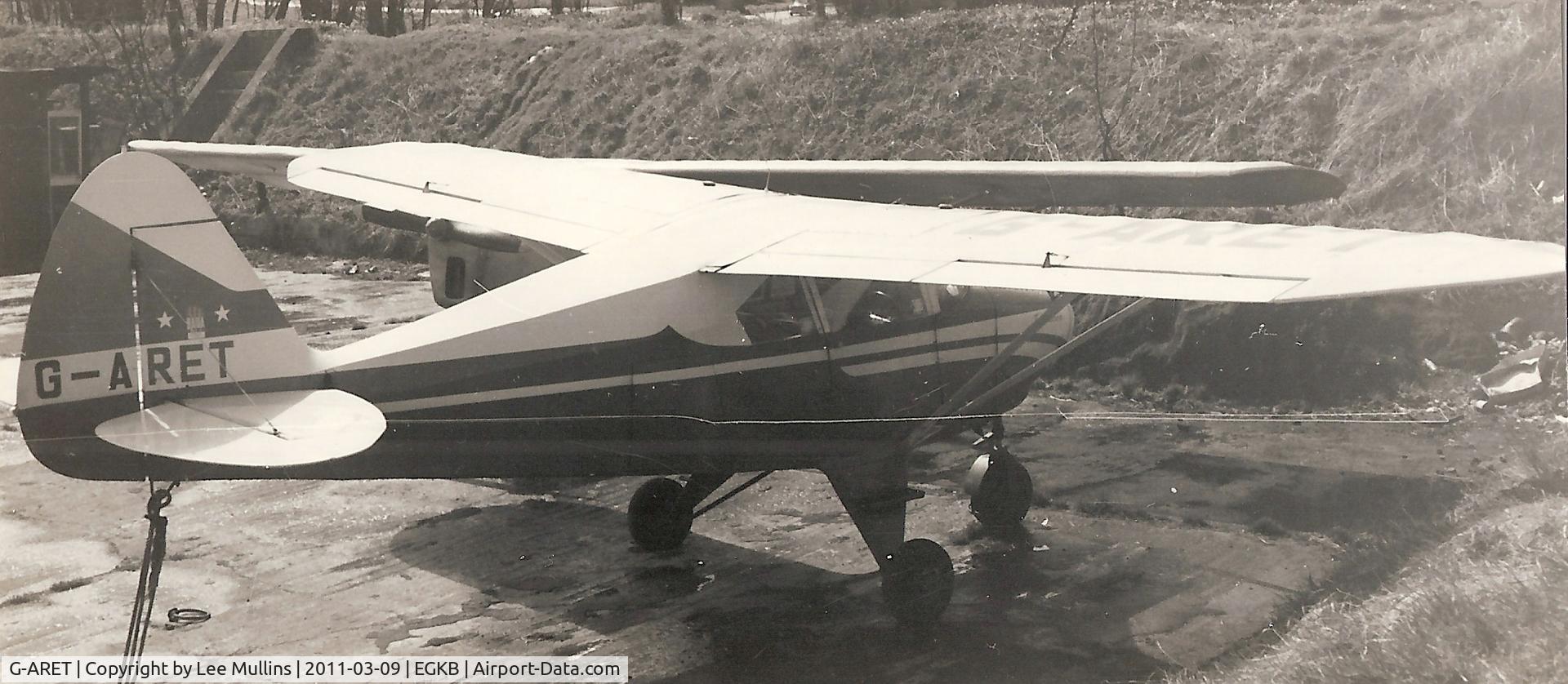 G-ARET, 1960 Piper PA-22-160 Tri Pacer C/N 22-7590, Piper PA-22 parked in one of the WW2 dispersals at Biggin Hill around 1968