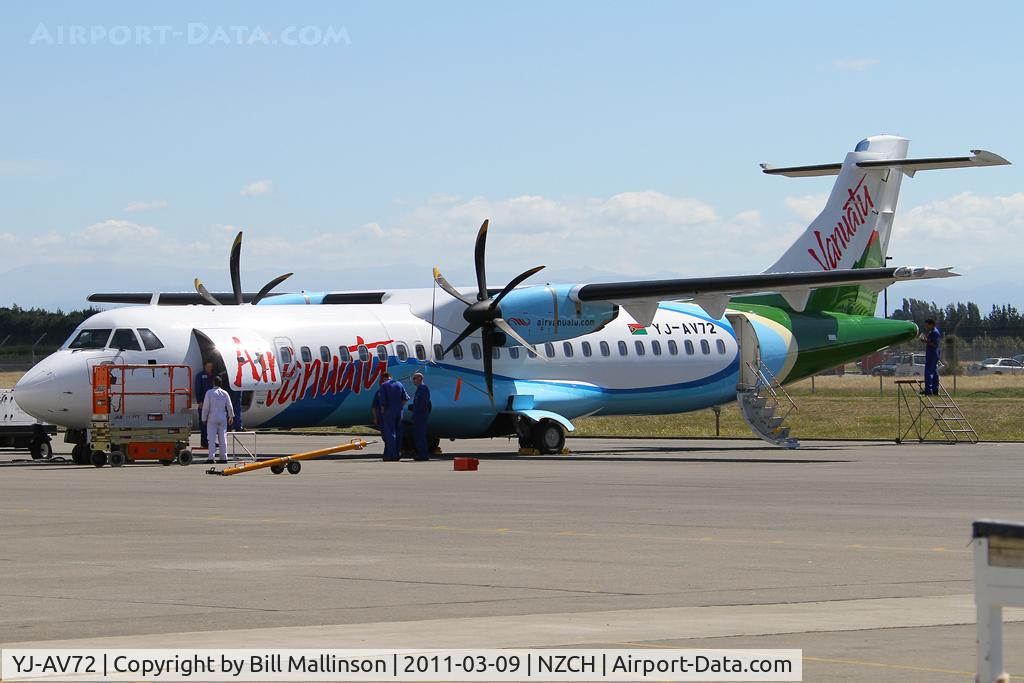 YJ-AV72, 2009 ATR 72-212A C/N 876, in for maintenance with Air NZ