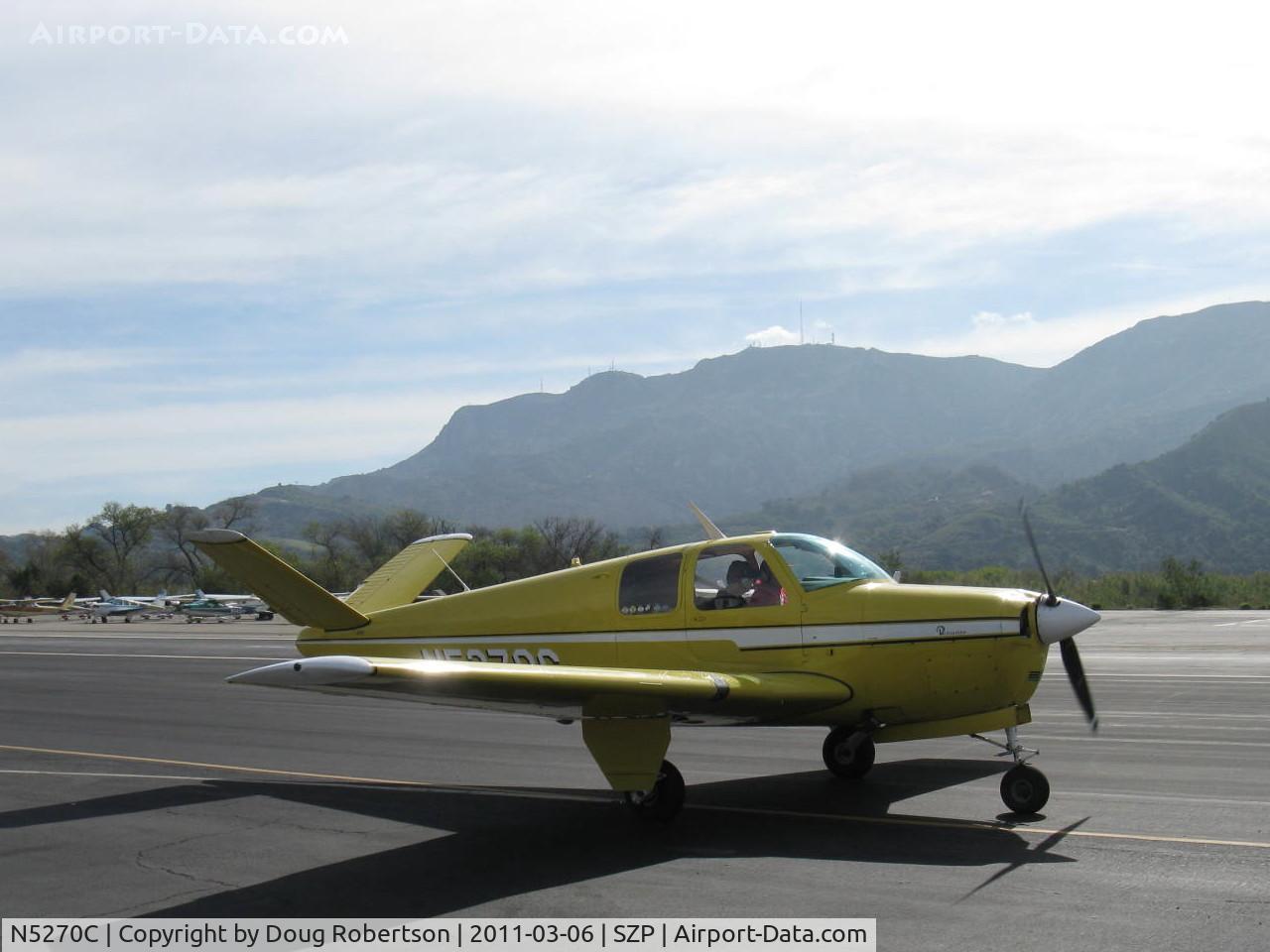 N5270C, 1950 Beech B35 Bonanza C/N D-2664, 1950 Beech B35 BONANZA, Continental E-185 185 Hp, taxi