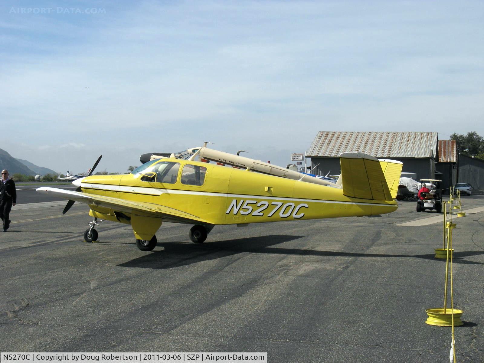 N5270C, 1950 Beech B35 Bonanza C/N D-2664, 1950 Beech B35 BONANZA, Continental E-185 185 Hp