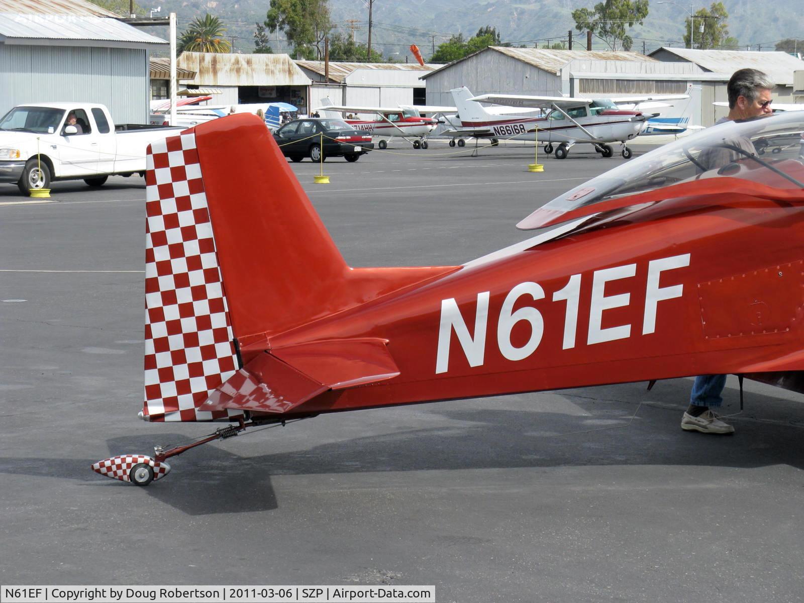N61EF, 1989 Bushby Mustang II C/N M-II-1019, 1989 Forisch BUSHBY M-II MUSTANG II, Lycoming O-320 160 Hp, tailwheel fairing typical of detail & precision of this stunning all-metal (plans-built, no kit) aircraft.