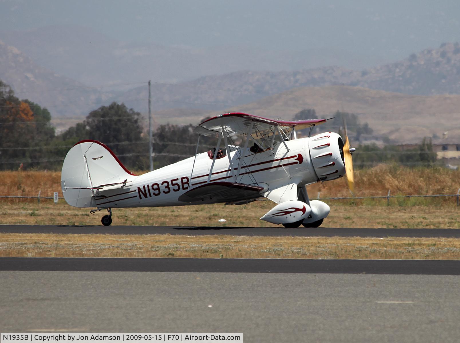 N1935B, 1985 Classic Aircraft Corp WACO YMF C/N F5-001, Taxiing at French Valley Airport, Murrieta, CA