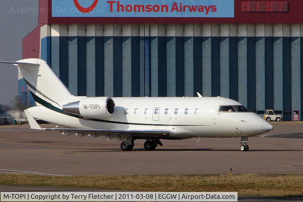 M-TOPI, 2008 Bombardier Challenger 605 (CL-600-2B16) C/N 5780, 2008 Bombardier CL-600-2B16 Challenger 605, c/n: 5780 at Luton