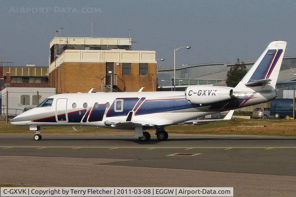 C-GXVK, 2010 Israel Aerospace Industries Gulfstream G150 C/N 283, Striking scheme on Canadian registered Israel Aerospace Industriesltd GULFSTREAM G150, c/n: 283 at Luton
