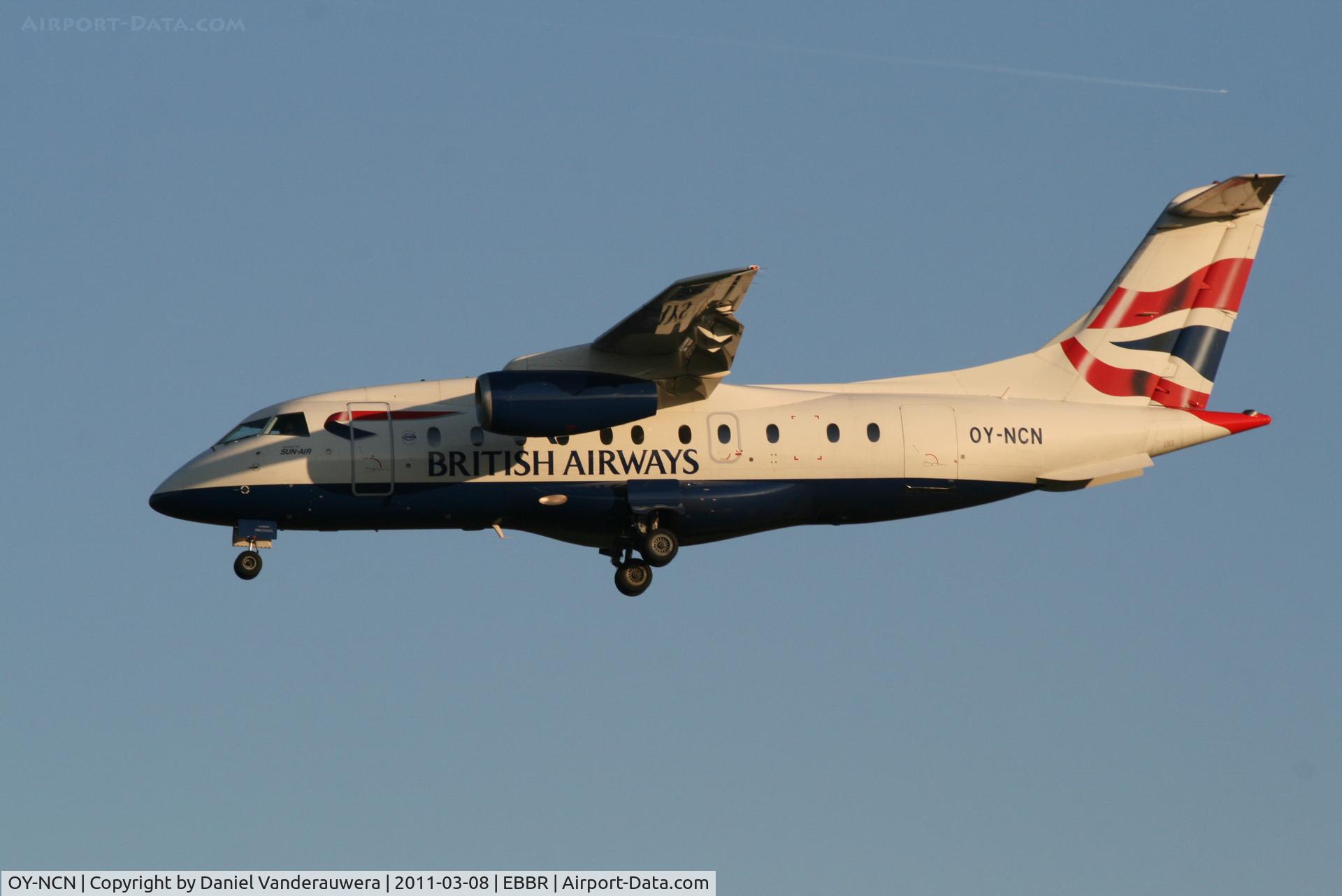 OY-NCN, 2001 Fairchild Dornier 328-310 328JET C/N 3193, Early arrival of flight BA8221 to RWY 25L