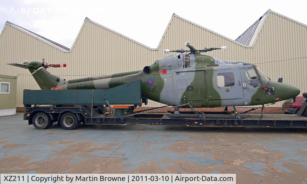 XZ211, 1979 Westland Lynx AH.7 C/N 127, SHOT AT OFF AIRPORT AT ASHFORD