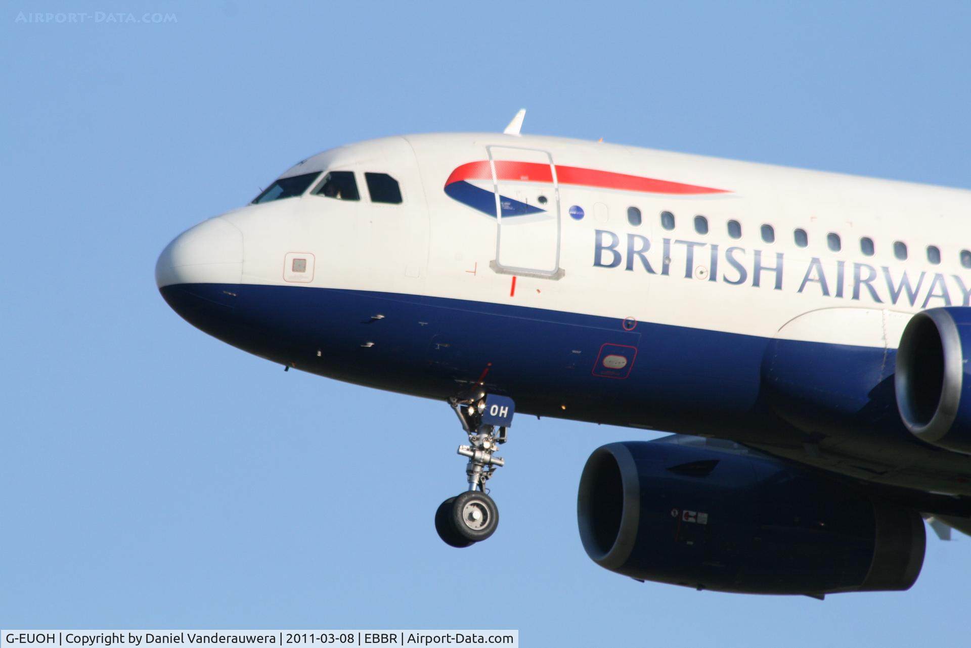 G-EUOH, 2001 Airbus A319-131 C/N 1604, Arrival of flight BA388 to RWY 25L
