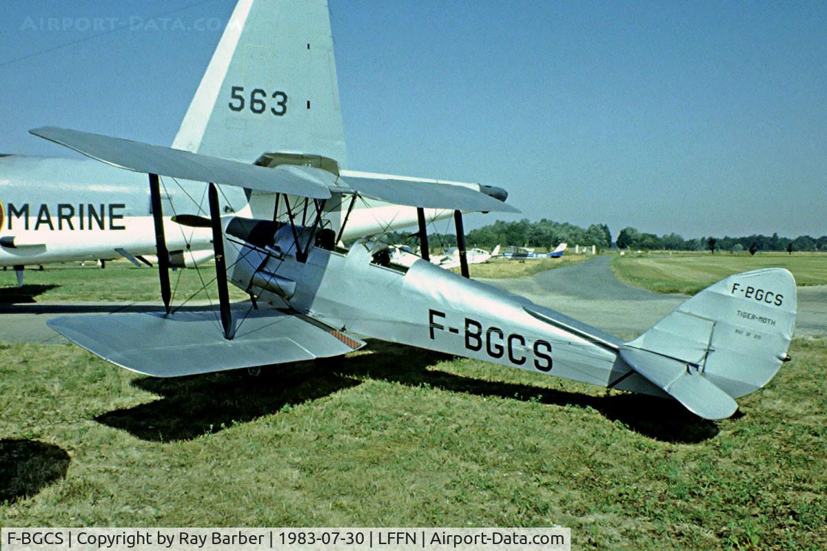 F-BGCS, De Havilland DH-82A Tiger Moth II C/N 85946, De Havilland DH.82A Tiger Moth [85946] BRIENNE~F 30/07/1983. Taken from a slide.