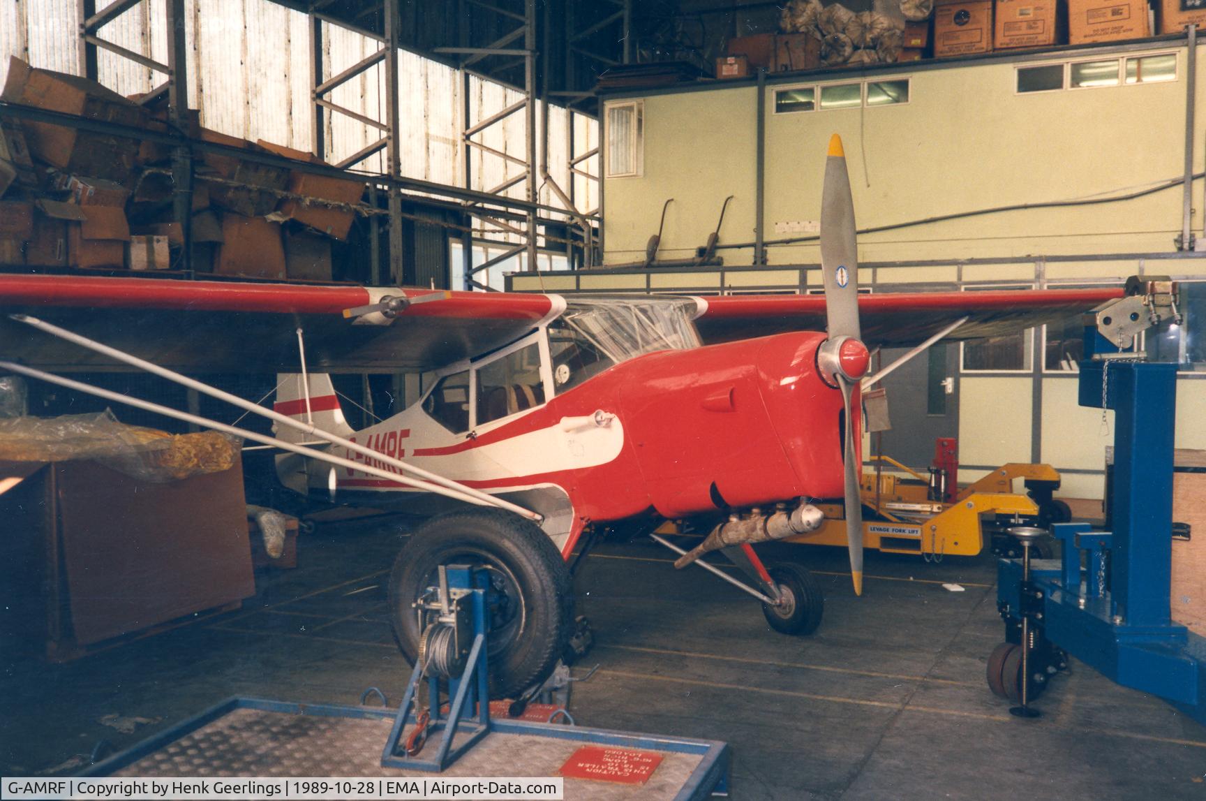 G-AMRF, 1952 Auster J-5F Aiglet Trainer C/N 2716, Aiglet Trainer in BM hangar