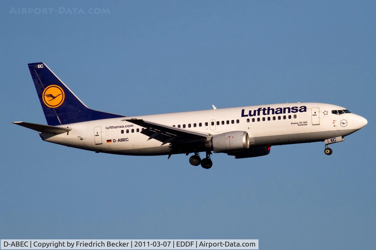 D-ABEC, 1991 Boeing 737-330 C/N 25149, on final