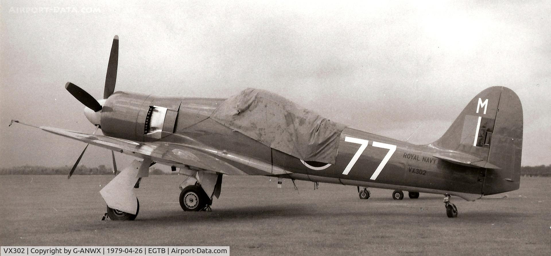 VX302, 1948 Hawker Sea Fury T.20 C/N ES.3613, Sea Fury FB.11 seen at Booker