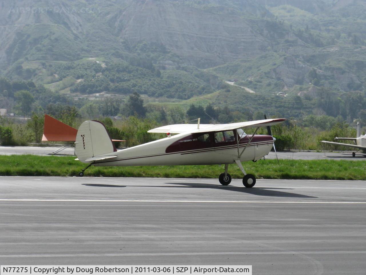 N77275, 1946 Cessna 140 C/N 11488, 1946 Cessna 140, Continental C85 85 Hp, landing roll Rwy 22
