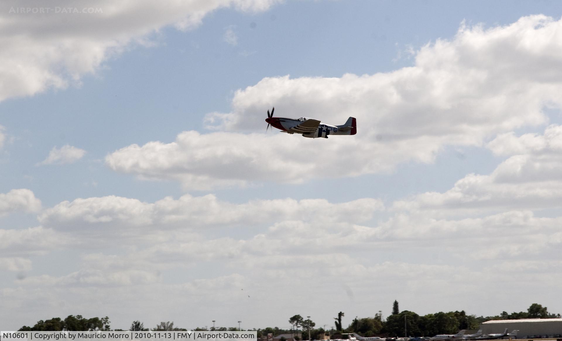 N10601, 1944 North American P-51D Mustang C/N 122-40383, P-51D flying low at Page Field, Fort Myers