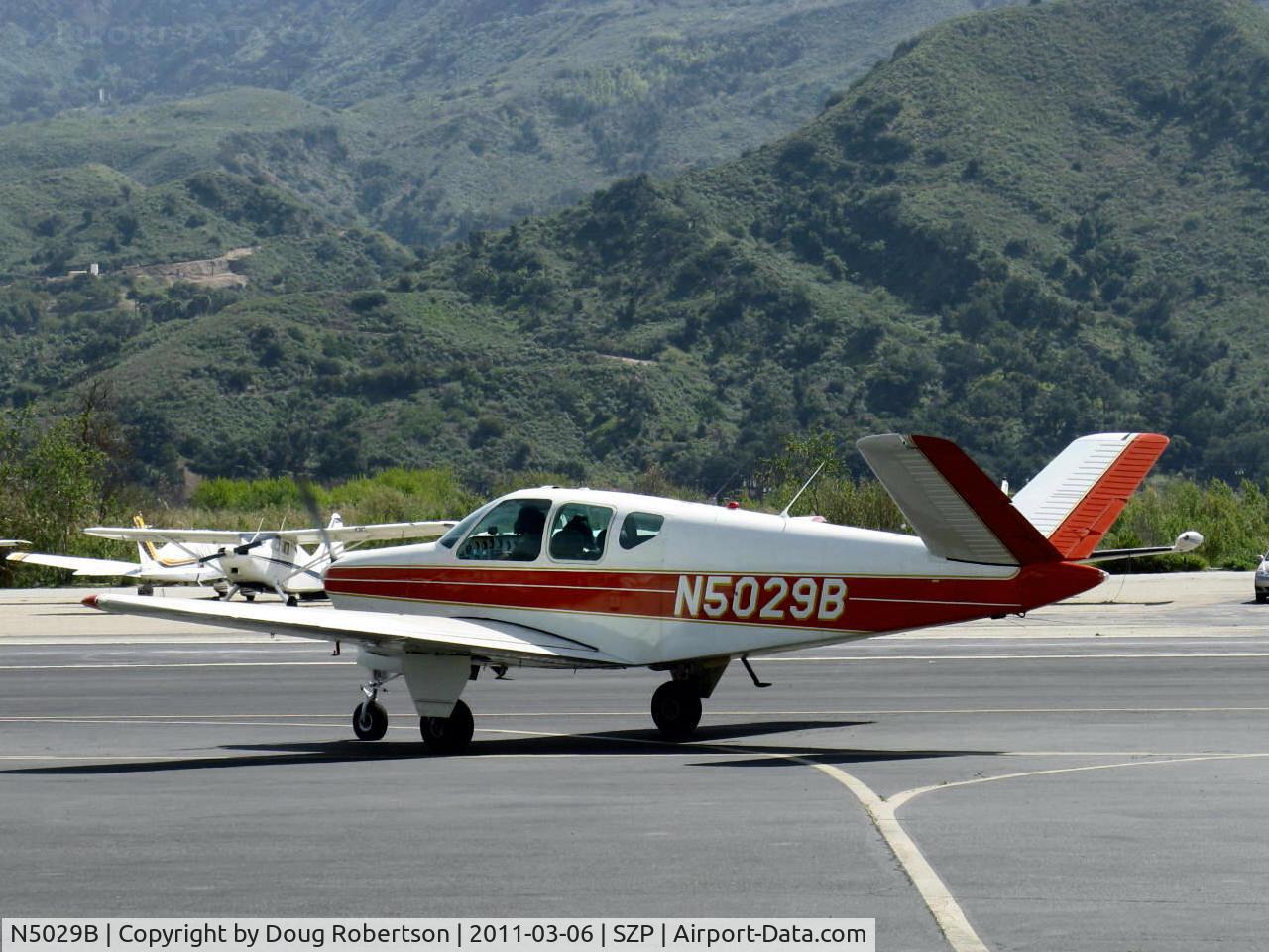 N5029B, 1955 Beech F35 Bonanza C/N D-4296, 1955 Beech F35 BONANZA, Continental E-225-8 225 Hp, taxi