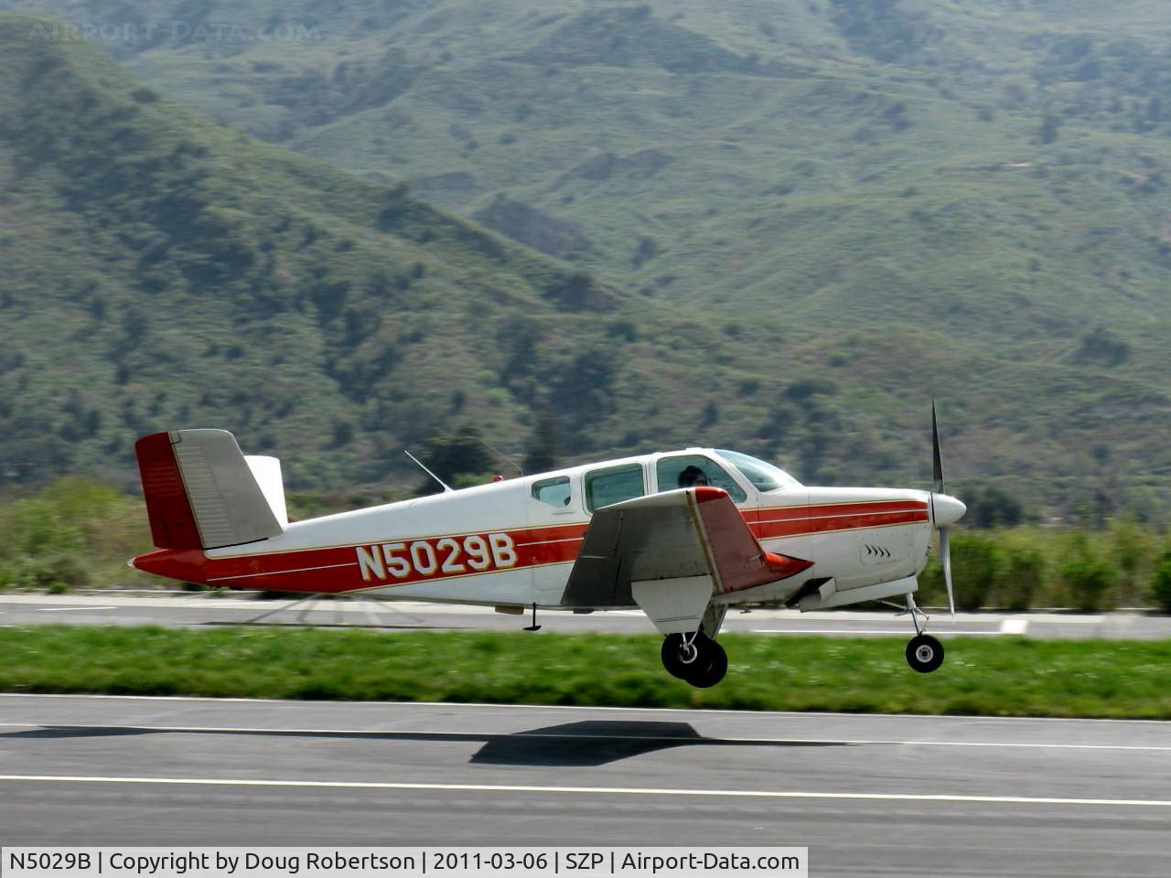 N5029B, 1955 Beech F35 Bonanza C/N D-4296, 1955 Beech F35 BONANZA, Continental E-225-8 225 Hp, takeoff Rwy 22