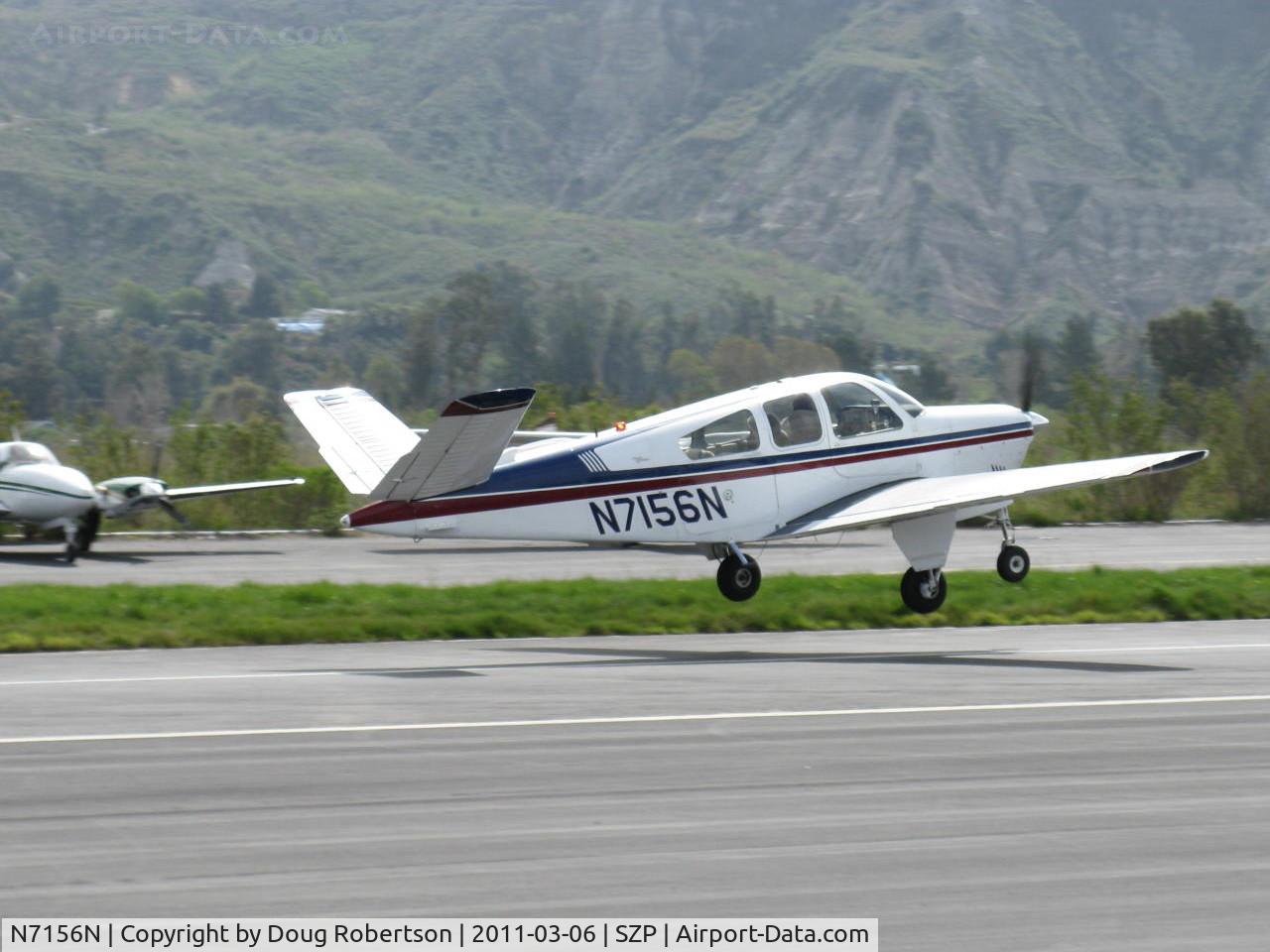N7156N, 1968 Beech V35A Bonanza C/N D-8687, 1968 Beech V35A BONANZA, Continental IO-520-B 285 Hp, takeoff climb Rwy 22