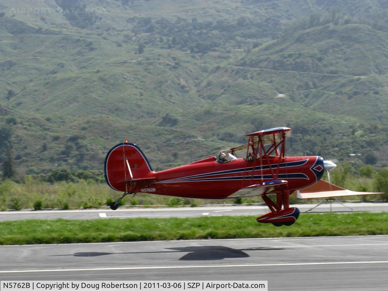 N5762B, 1980 Great Lakes 2T-1A-2 Sport Trainer C/N 0833, 1980 Great Lakes 2T-1A-2 SPORT TRAINER, Lycoming AEIO-360-B1FG 180 Hp, takeoff Rwy 22