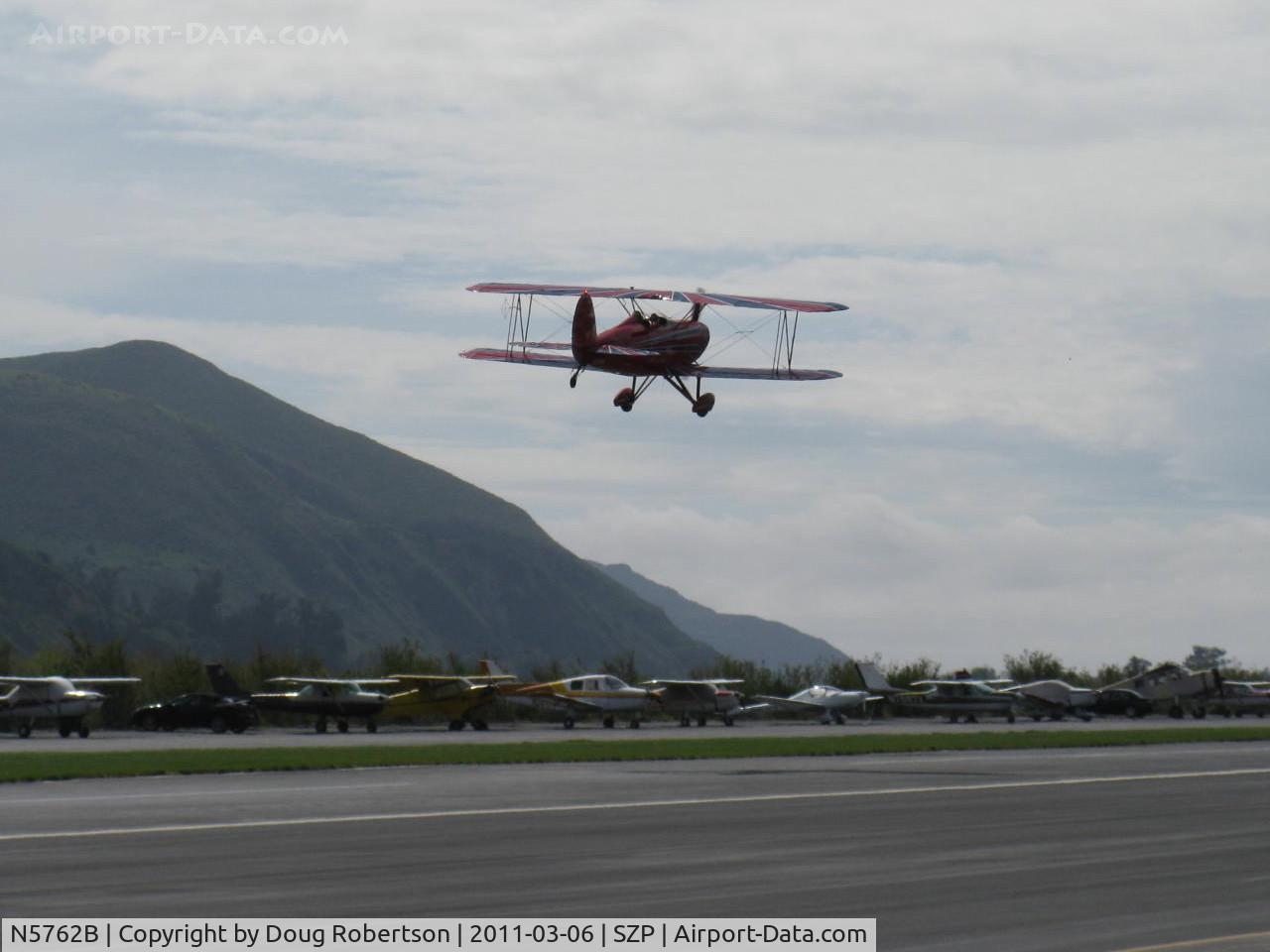 N5762B, 1980 Great Lakes 2T-1A-2 Sport Trainer C/N 0833, 1980 Great Lakes 2T-1A-2 SPORT TRAINER, Lycoming AEIO-360-B1FG 180 Hp, takeoff climb Rwy 22