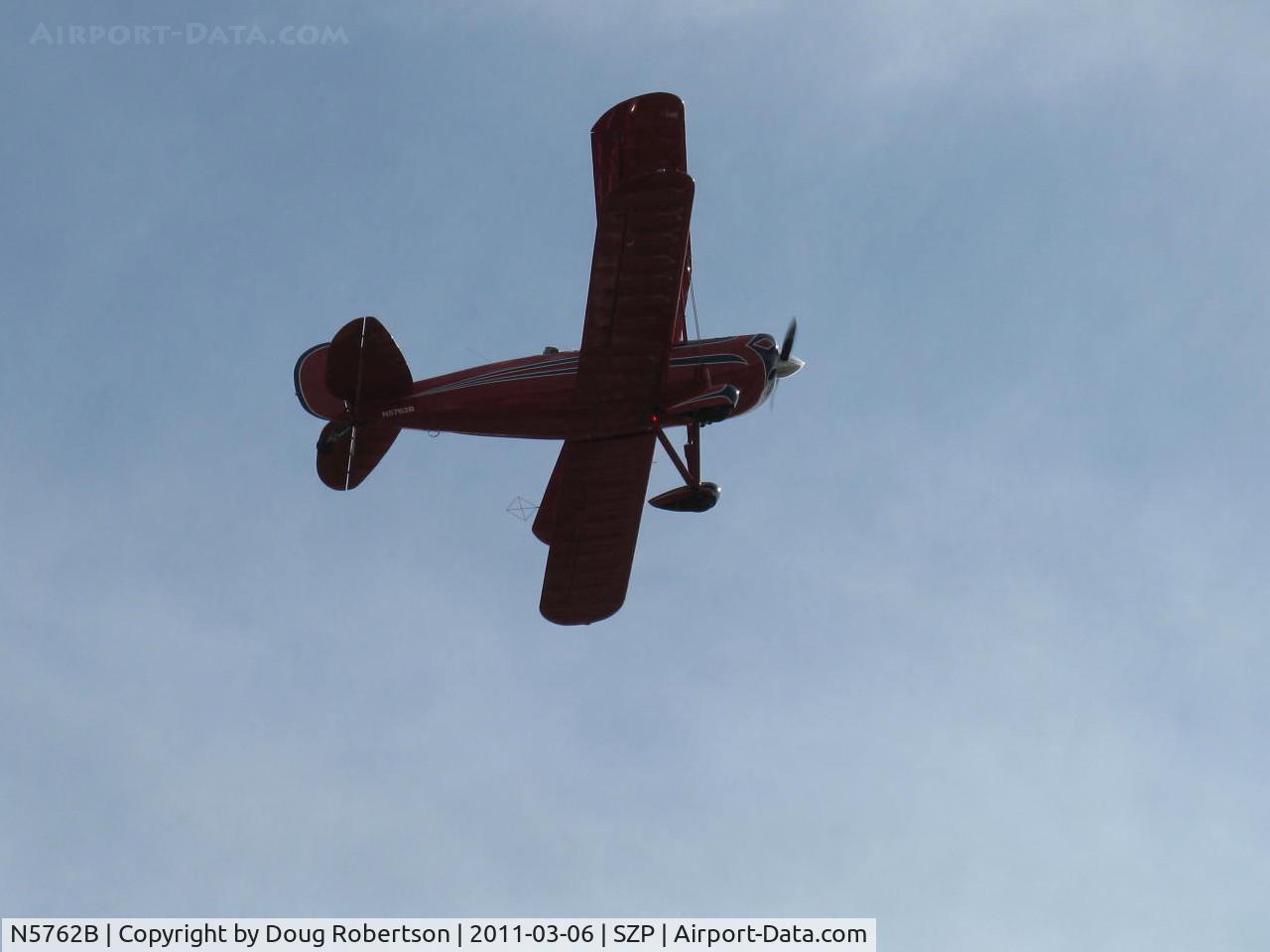 N5762B, 1980 Great Lakes 2T-1A-2 Sport Trainer C/N 0833, 1980 Great Lakes 2T-A1-2 SPORT TRAINER, Lycoming AEIO-360-B1FG 180 Hp, takeoff climb Rwy 22