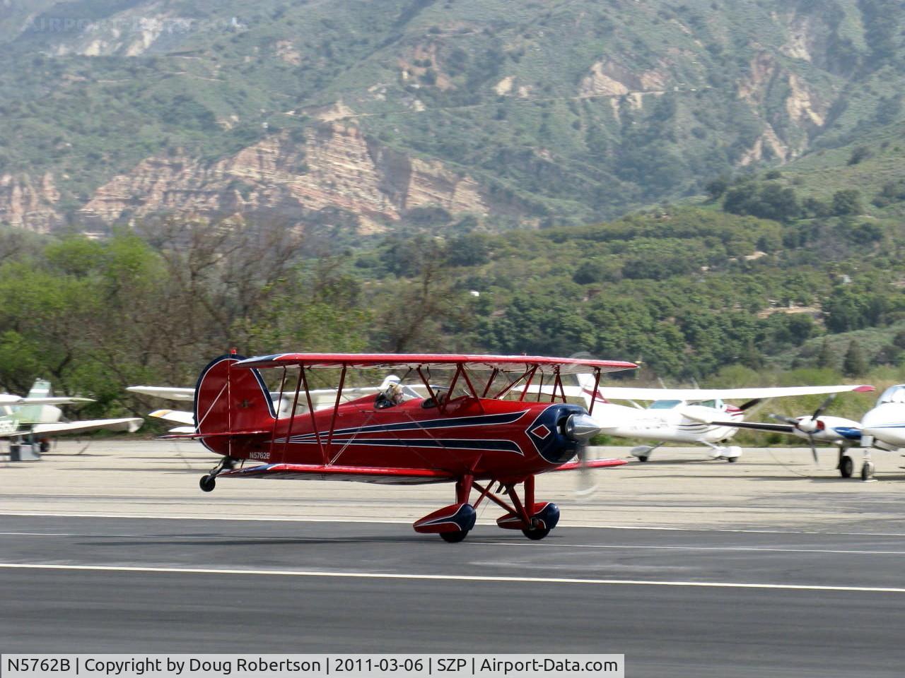 N5762B, 1980 Great Lakes 2T-1A-2 Sport Trainer C/N 0833, 1980 Great Lakes 2T-1A-2 SPORT TRAINER, Lycoming AEIO-360-B1FG 180 Hp, touch & go takeoff Rwy 22