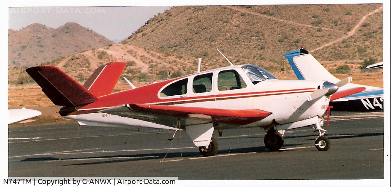 N747TM, 1961 Beech N35 Bonanza C/N D-6796, Beech Bonanza near Phoenix, AZ in the 1980's