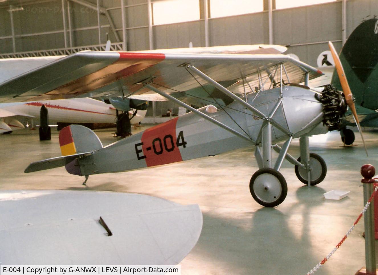 E-004, Morane-Saulnier MS-181 C/N Not found E-004, Morane of the Spanish Air Force, preserved at the Spanish Aircraft Museum, 1996