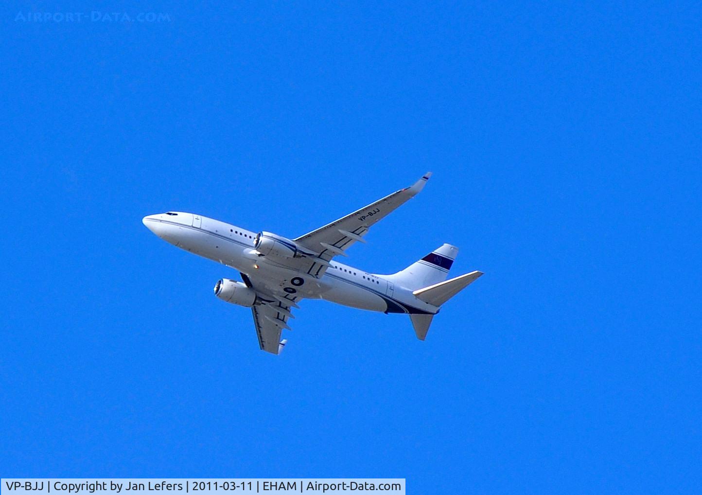 VP-BJJ, 1999 Boeing 737-7BC BBJ C/N 30330, Privat Russian 737 departing from the Oostbaan (22) at Schiphol Airport