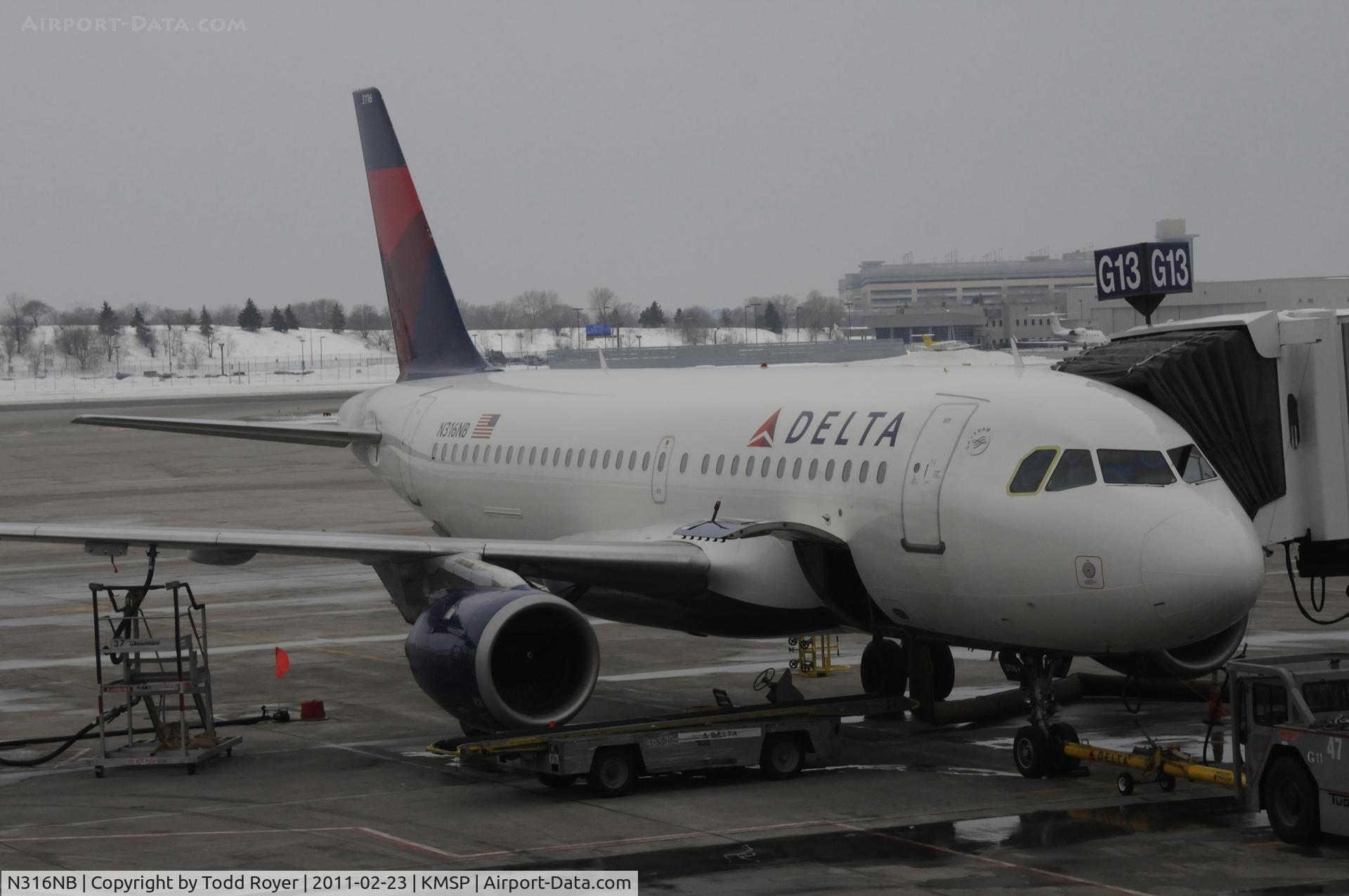 N316NB, 2000 Airbus A319-114 C/N 1249, Delta