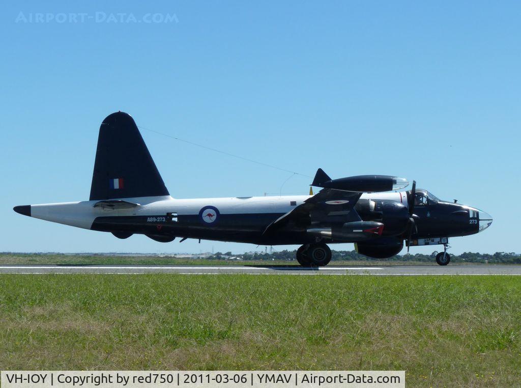 VH-IOY, 1961 Lockheed SP-2H (P2V-7S) Neptune C/N 726-7273, A sideon image of A89-273 returning to it's parking spot at Avalon Air Show 2011