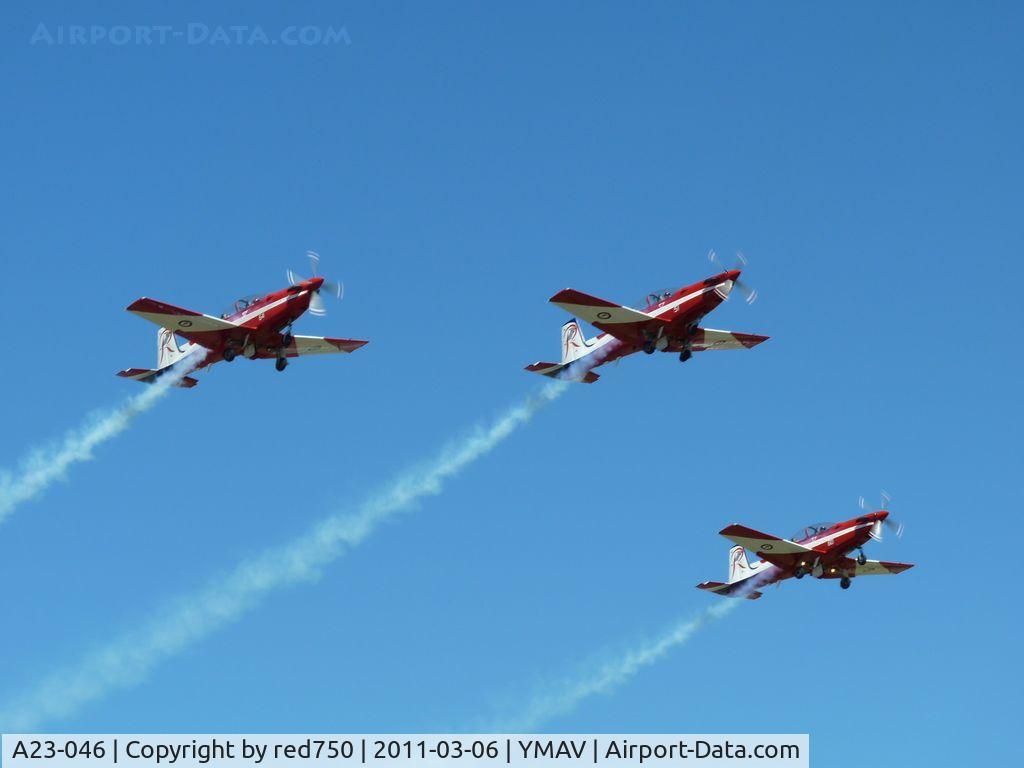 A23-046, Pilatus PC-9A C/N 546, Pilatus PC0's of the RAAF display team. the Roulettes, at Avalon Air Show 2011