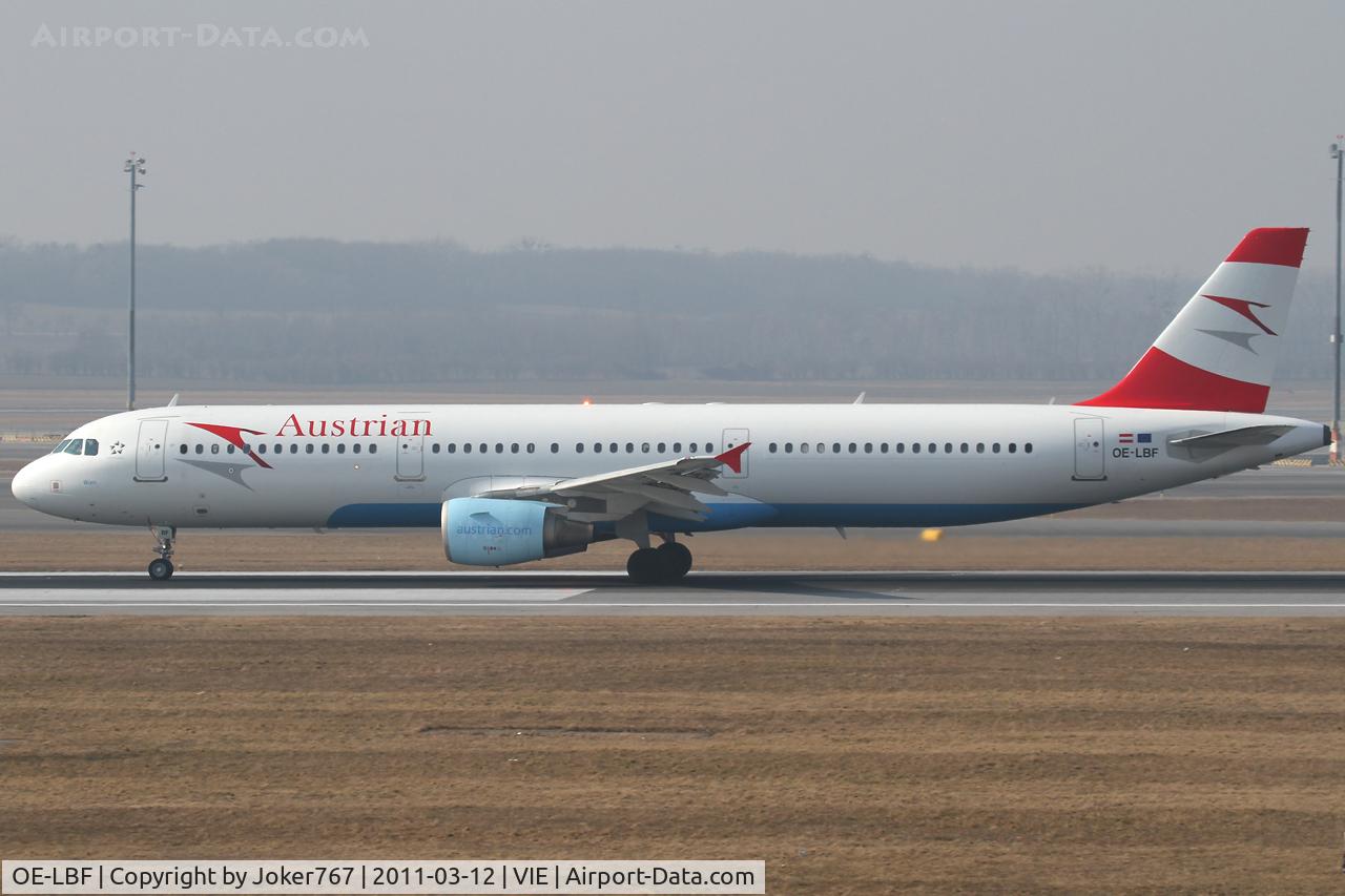 OE-LBF, 2001 Airbus A321-211 C/N 1458, Austrian Airlines