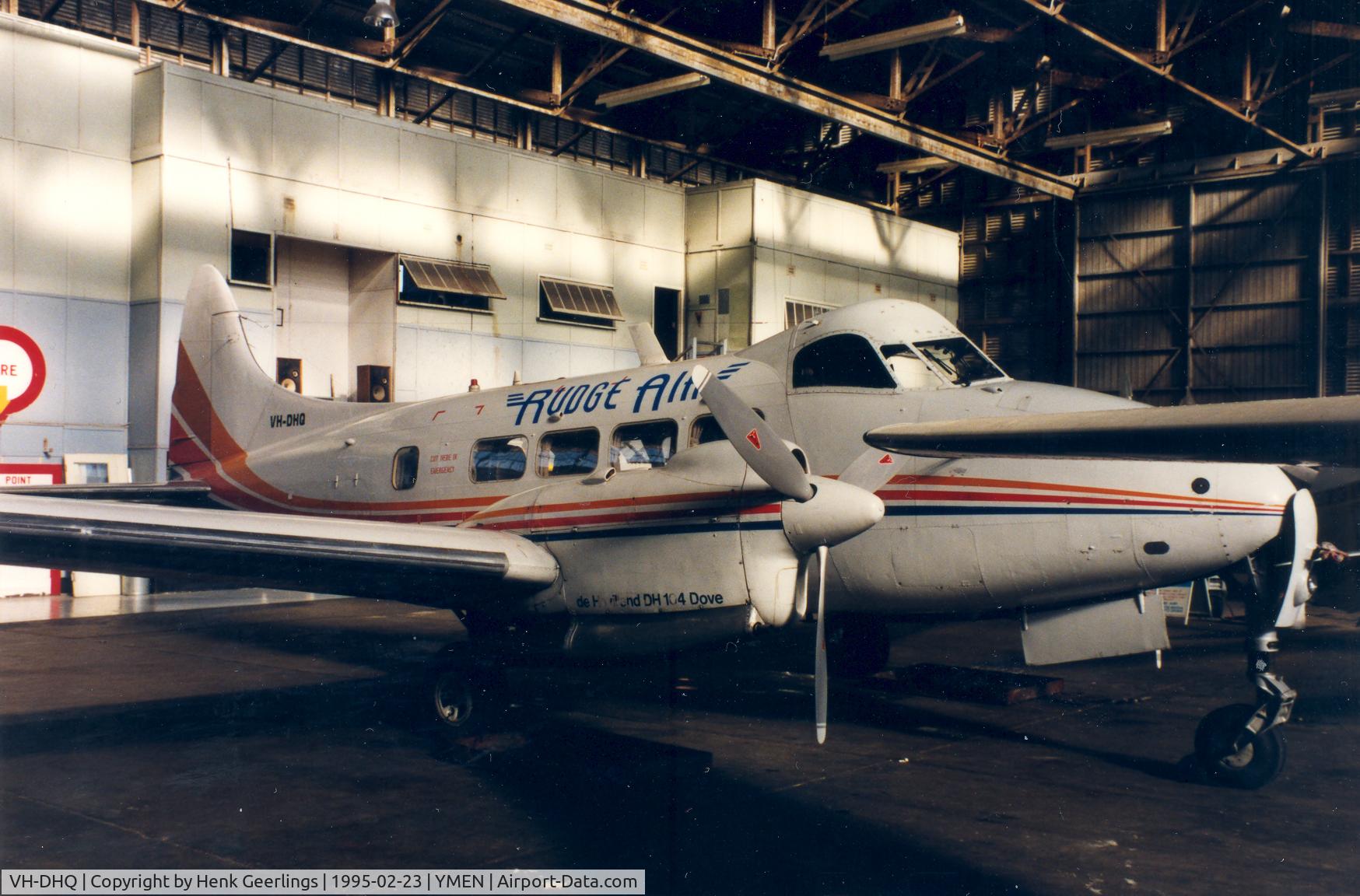 VH-DHQ, 1963 De Havilland DH-104 Dove 8 C/N 04533, Rudge Air