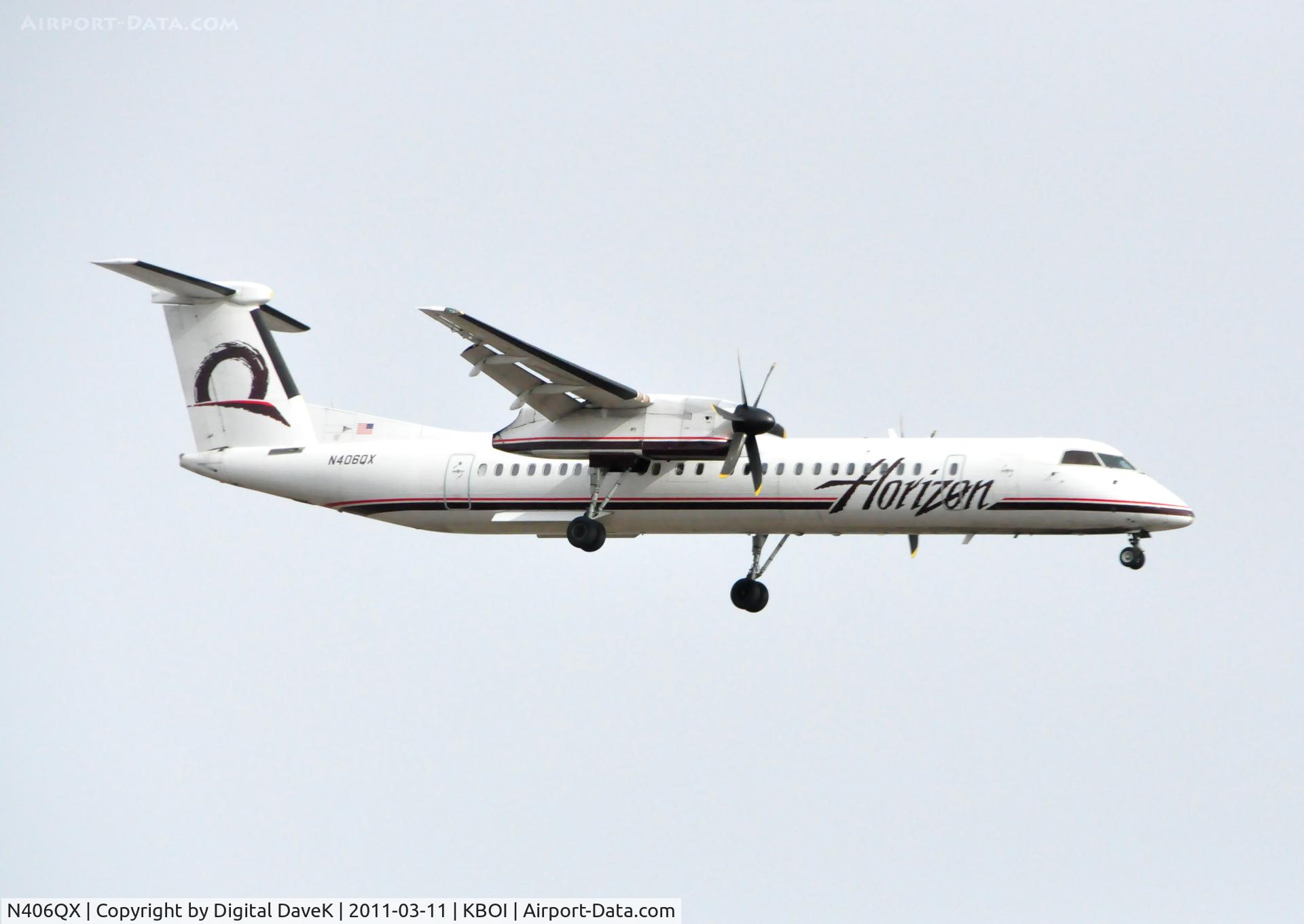 N406QX, 2001 Bombardier DHC-8-402 Dash 8 C/N 4048, Approach @ KBOI
