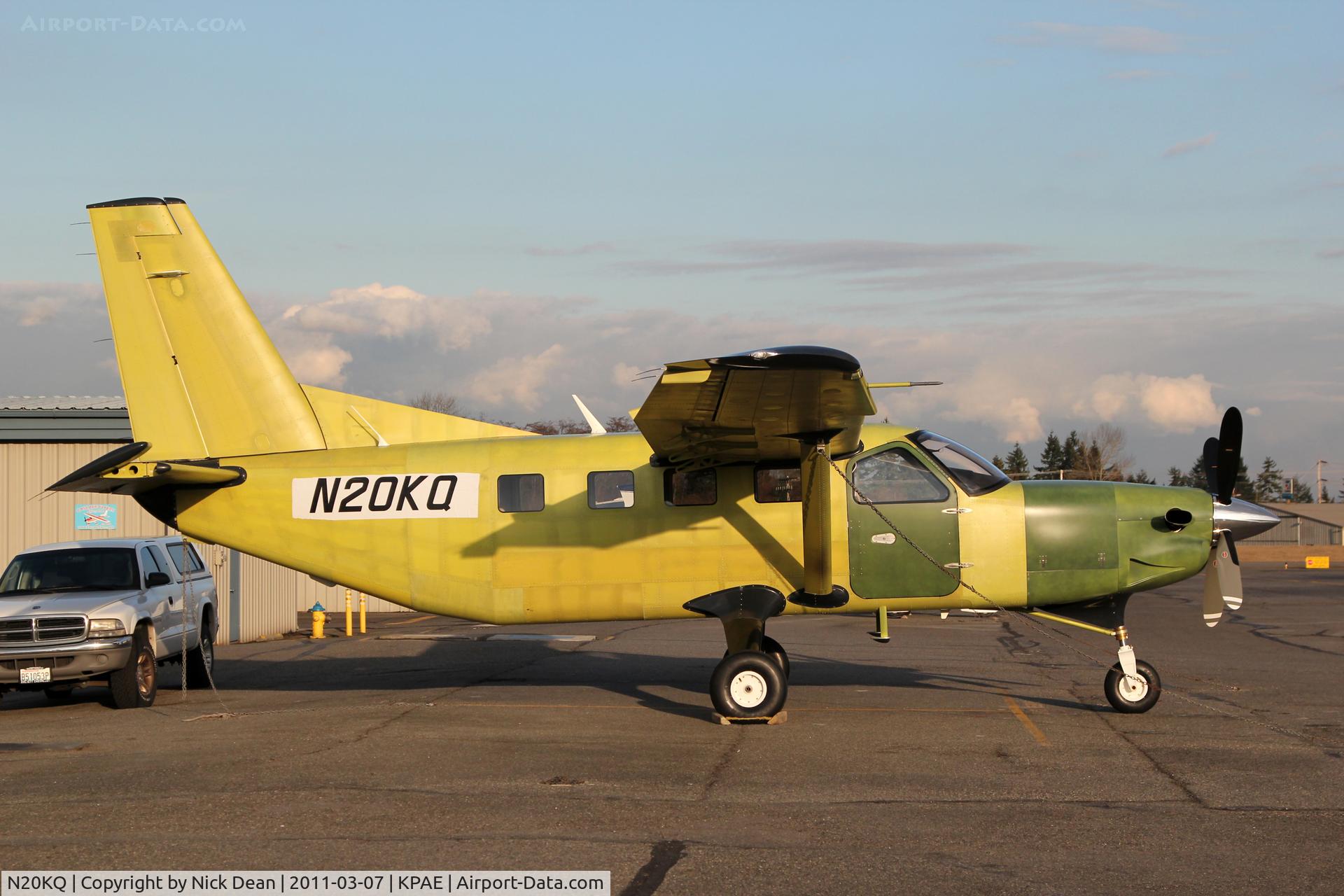 N20KQ, 2011 Quest Kodiak 100 C/N 100-0052, KPAE ferry reg N20KQ used again for bringing 100-0052 over from Sandpoint Idaho for paint at Sunquest Air Specialties