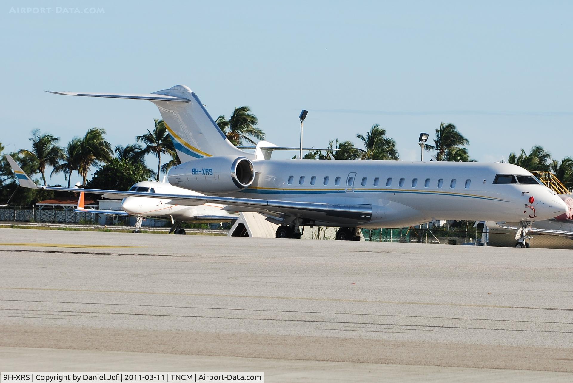 9H-XRS, 2008 Bombardier BD-700-1A10 Global Express C/N 9329, 9H-XRS park on the main ramp at TNCM