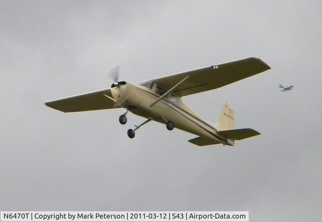 N6470T, 1960 Cessna 150 C/N 17870, takeoff at Harvey Saturday afternoon
