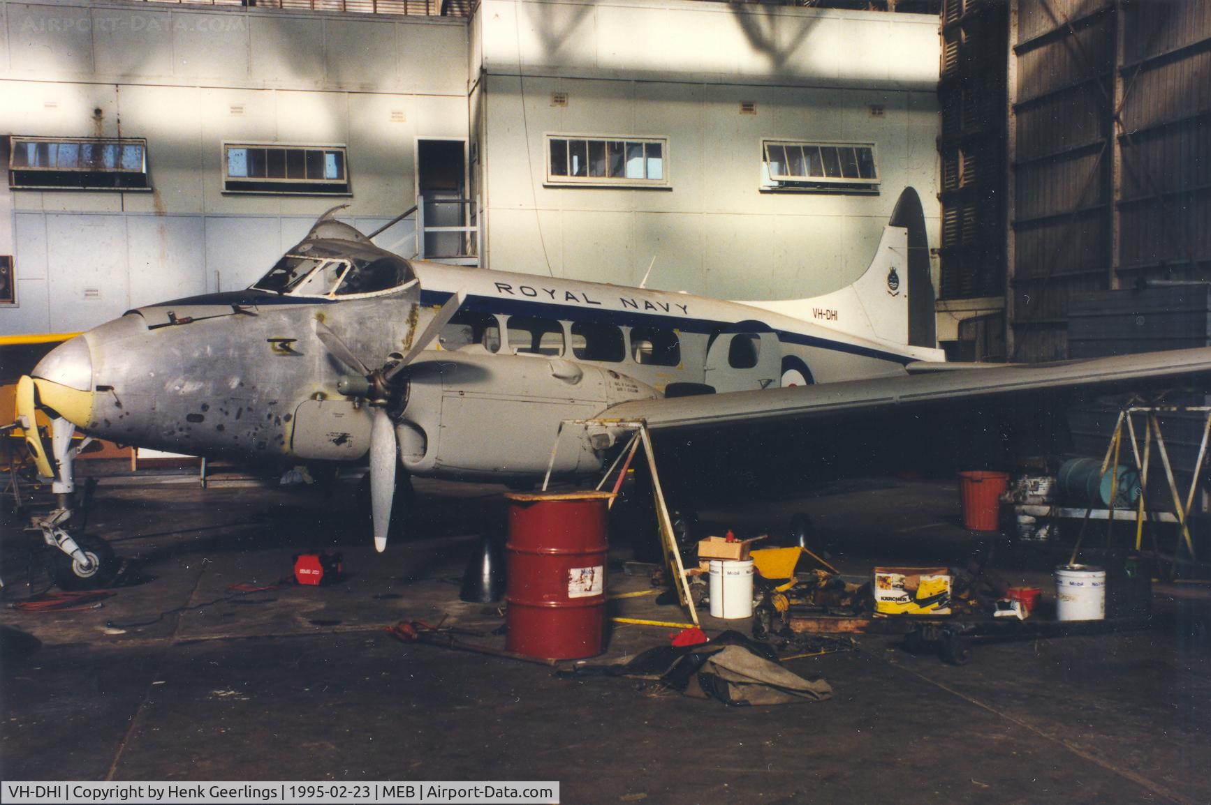 VH-DHI, 1955 De Havilland DH-104 Dove 5 C/N 04410, Rudge Air , cs Royal Navy XJ324