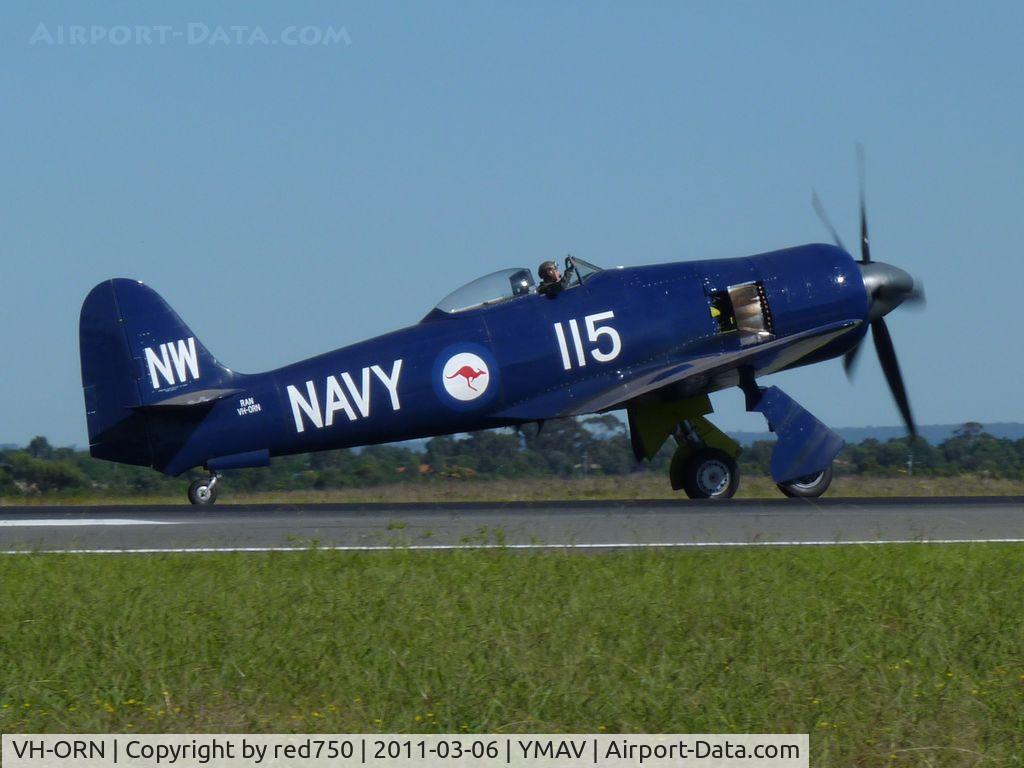 VH-ORN, 1948 Hawker Fury FB.10 C/N 37534, Hawker FB10 Sea Fury taxiing at the Avalon Air Show 2011